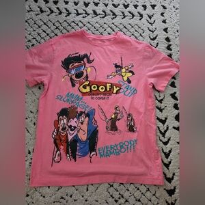 Disney womens medium pink the goofy movie t shirt.